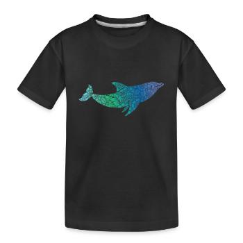 Déflin avec un mammifère dans l’eau - T-shirt bio Premium Enfant - noir - Devant