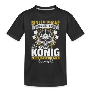 Dart Spieler Dart Sprüche Darts König Dart - Kinder Premium Bio T-Shirt - Schwarz - Vorne