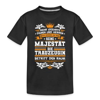 Trauzeugin Freundin Hochzeit - Kinder Premium Bio T-Shirt - Schwarz - Vorne