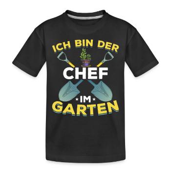 Gärtner I Ich bin der Chef im Garten - Kinder Premium Bio T-Shirt - Schwarz - Vorne