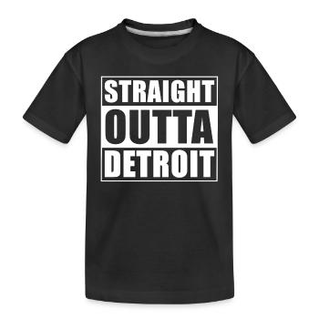 Straight outta Detroit - Kids' Premium Organic T-Shirt - black - Front