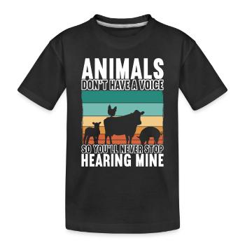 Vegan Vegetarier - Kinder Premium Bio T-Shirt - Schwarz - Vorne