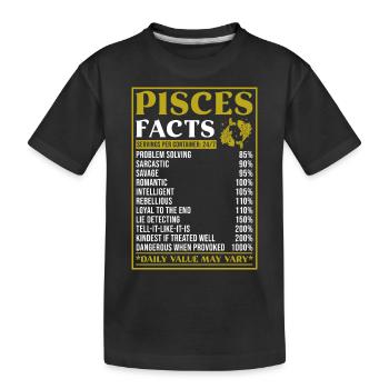 Faits sur le cadeau du signe du zodiaque des Poissons - T-shirt bio Premium Enfant - noir - Devant