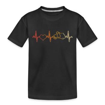 Roller Mofa Herzschlag Retro - Kinder Premium Bio T-Shirt - Schwarz - Vorne