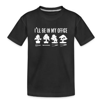 Bonsai Design I’ll Be In My Office - Kinder Premium Bio T-Shirt - Schwarz - Vorne
