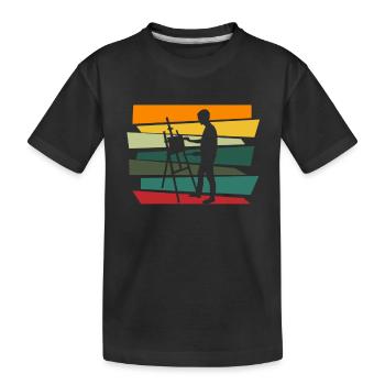Künstler Maler Leinwand Kunst Akryl Malen Geschenk - Kinder Premium Bio T-Shirt - Schwarz - Vorne