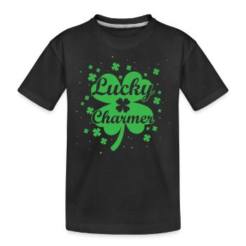 Lucky Charmer - Kids' Premium Organic T-Shirt - black - Front