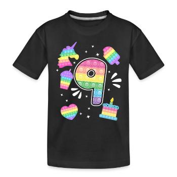 9. Geburtstag Pop 9 Jahr Party Für Mädchen pop it - Kinder Premium Bio T-Shirt - Schwarz - Vorne