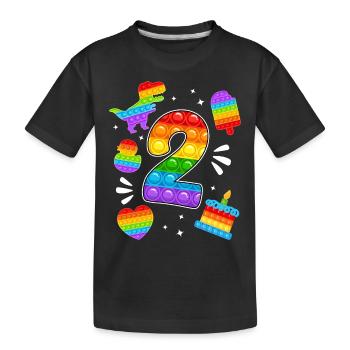2. Geburtstag Pop 2 Jahr Party Für Jungen pop it - Kinder Premium Bio T-Shirt - Schwarz - Vorne