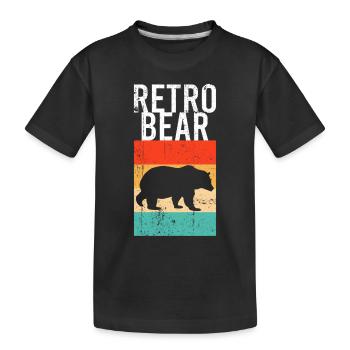 Ours Rétro - T-shirt bio Premium Enfant - noir - Devant
