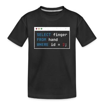 Hacking Code Cybersicherheit Ausgewählter Finger Hacker - Kinder Premium Bio T-Shirt - Schwarz - Vorne
