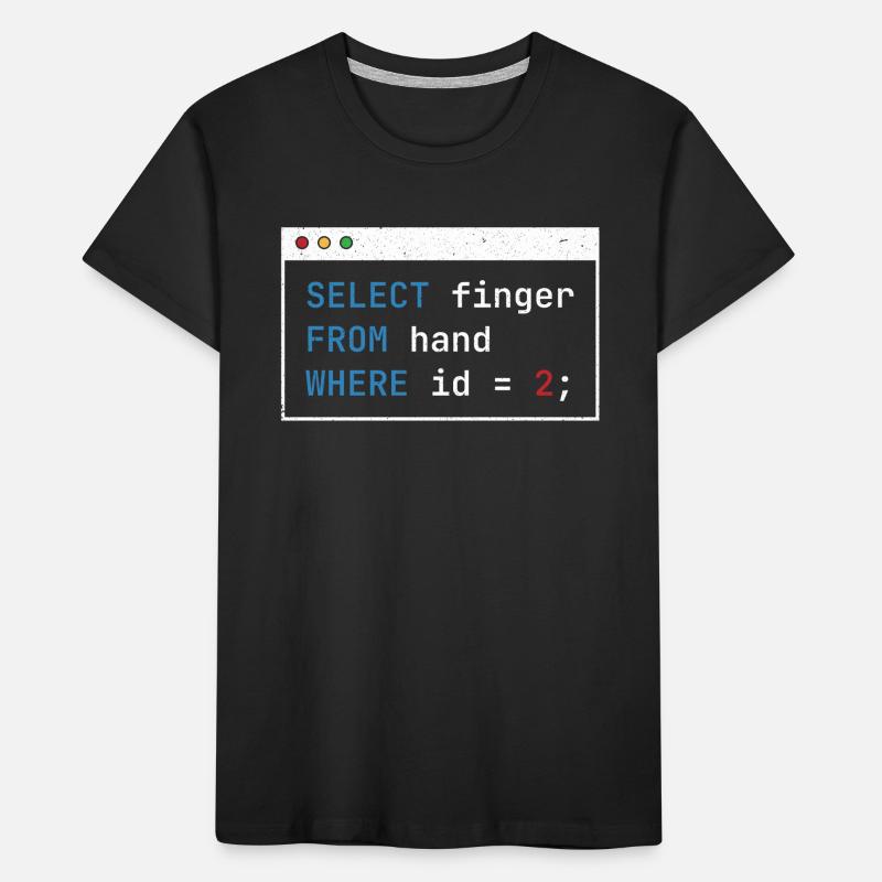Hacking Code Cybersicherheit Ausgewählter Finger Hacker Kinder Premium Bio T-Shirt