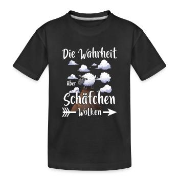 Schäfchenwolken - Lustiges Schaf - Kinder Premium Bio T-Shirt - Schwarz - Vorne