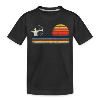 Archery Bow Archer Retro Vintage - Kinder Premium Bio T-Shirt - Schwarz - Vorne