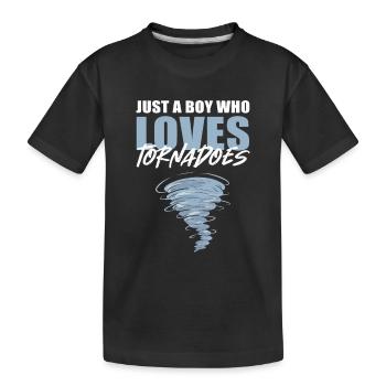 Just A Boy Who Loves Tornadoes Tornado Sturm - Kids' Premium Organic T-Shirt - black - Front