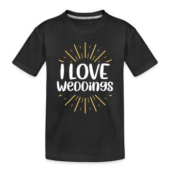 Ich liebe Hochzeit - Kinder Premium Bio T-Shirt - Schwarz - Vorne