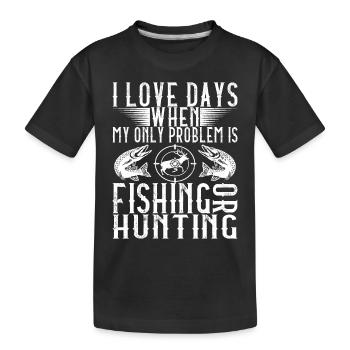Chasse et pêche - T-shirt bio Premium Enfant - noir - Devant