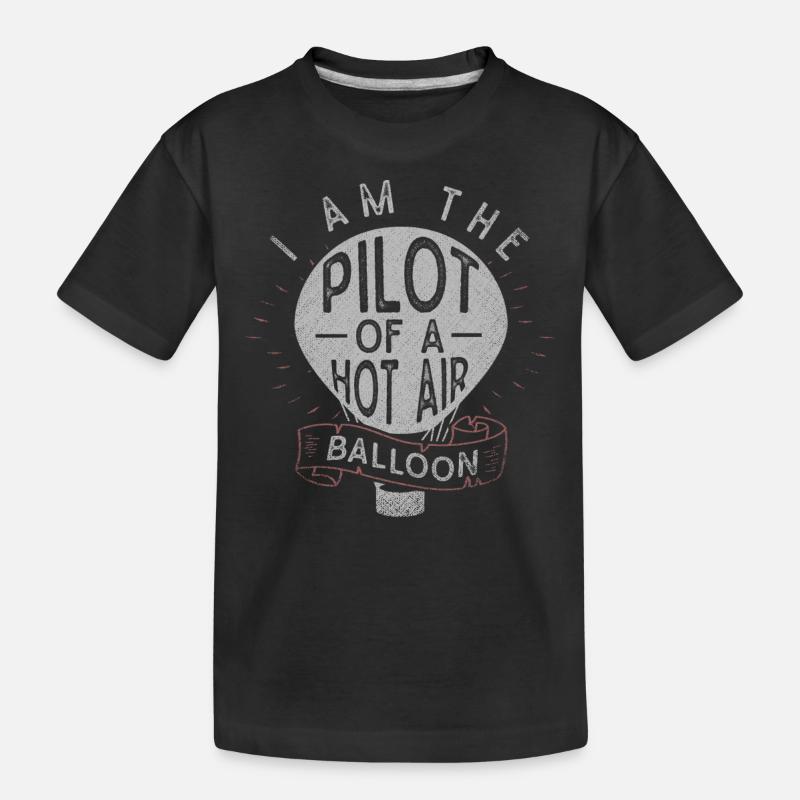 Montgolfière, pilotage d’une montgolfière - T-shirt bio Premium Enfant - noir