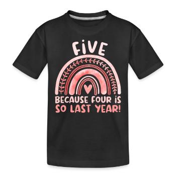 5th Birthday Fifth Birthday Five Years Old - Kids' Premium Organic T-Shirt - black - Front