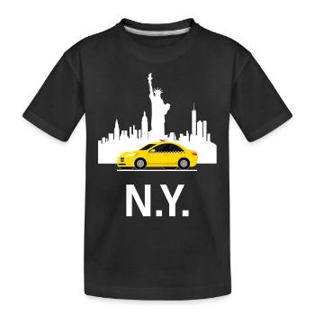New York - Kids' Premium Organic T-Shirt - black - Front