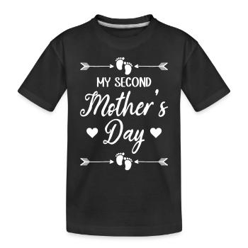 Muttertag 2022 Muttertag Zitate Mein zweiter - Kinder Premium Bio T-Shirt - Schwarz - Vorne