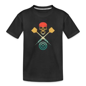 Crâne de fléchettes Drôle de fléchettes croisées Bullseye - T-shirt bio Premium Enfant - noir - Devant