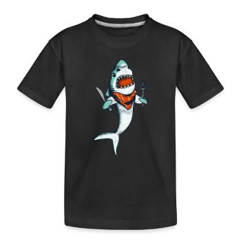 Hungry Shark Drôle de créature marine Surf - T-shirt bio Premium Enfant - noir - Devant