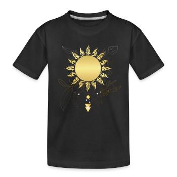Heilige Geometrie Sonne Spirituelle Erleuchtung - Kinder Premium Bio T-Shirt - Schwarz - Vorne