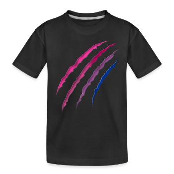 Bisexual Bi Pride Flag Scratch - Kids' Premium Organic T-Shirt - black - Front