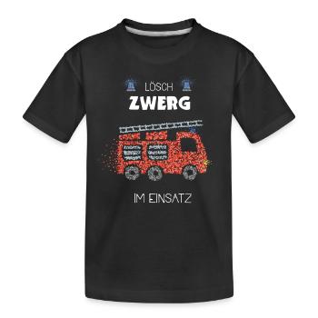 Löschzwerg Im Einsatz Feuerwehr Geschenk - Kinder Premium Bio T-Shirt - Schwarz - Vorne