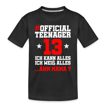 13 Birthday Boys 13 years Boy Girls Boys - Kids' Premium Organic T-Shirt - black - Front