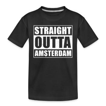 Straight outta Amsterdam - Kids' Premium Organic T-Shirt - black - Front