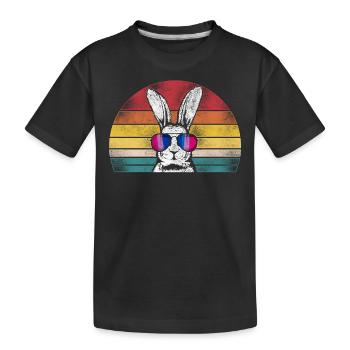 Bisexual Bi Pride Flag Rabbit - Kids' Premium Organic T-Shirt - black - Front
