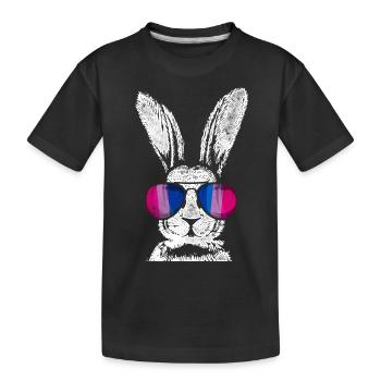 Bisexual Bi Pride Flag Rabbit - Kids' Premium Organic T-Shirt - black - Front