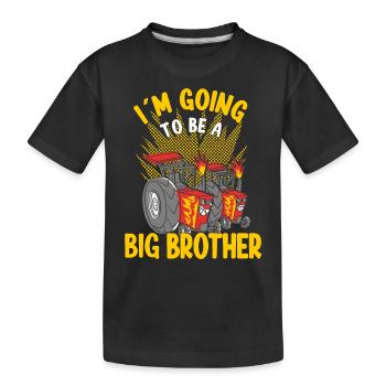Big Brother Race Tractor Going To Be A Big Brother - Kids' Premium Organic T-Shirt - black - Front
