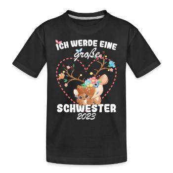 Ich Werde Eine Große Schwester 2023 - Kinder Premium Bio T-Shirt - Schwarz - Vorne