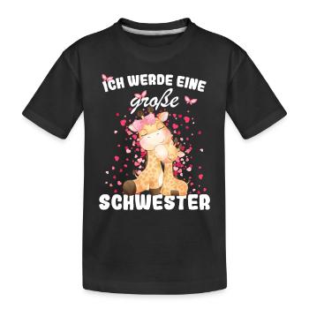 Ich Werde Eine Große Schwester 2023 - Kinder Premium Bio T-Shirt - Schwarz - Vorne