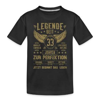 Legende seit 33 Jahren 33. Geburtstag - Kinder Premium Bio T-Shirt - Schwarz - Vorne