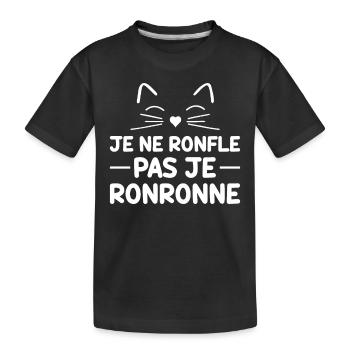 Je Ne Ronfle Pas Je Ronronne - T-shirt bio Premium Enfant - noir - Devant