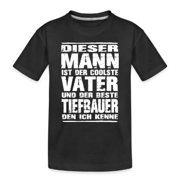Vater und Tiefbauer - Kinder Premium Bio T-Shirt - Schwarz - Vorne