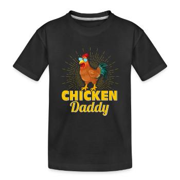 Chicken Daddy Hen Father Farming Rooster - Kinder Premium Bio T-Shirt - Schwarz - Vorne