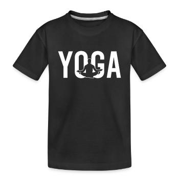 Yoga - Kids' Premium Organic T-Shirt - black - Front