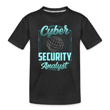 Cybersecurity Analyst Hack Hacker IT Sicherheit - Kinder Premium Bio T-Shirt - Schwarz - Vorne