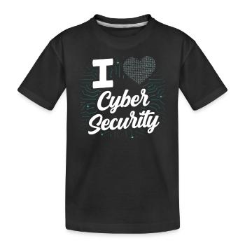 Ich Liebe Cybersecurity Hack IT Sicherheit Hacker - Kinder Premium Bio T-Shirt - Schwarz - Vorne