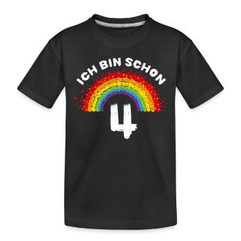 Ich Bin Schon 4 Vierter Geburtstag - Kinder Premium Bio T-Shirt - Schwarz - Vorne