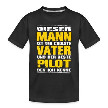 Pilot - Kinder Premium Bio T-Shirt - Schwarz - Vorne