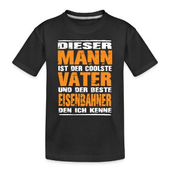 Eisenbahner - Kinder Premium Bio T-Shirt - Schwarz - Vorne