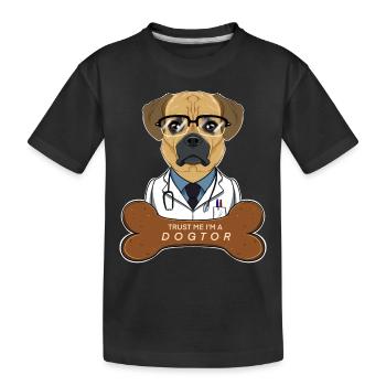Vétérinaire Puggle Trust Me Im A Dogtor - T-shirt bio Premium Enfant - noir - Devant