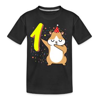Anniversaire de hamster de 1 an - T-shirt bio Premium Enfant - noir - Devant