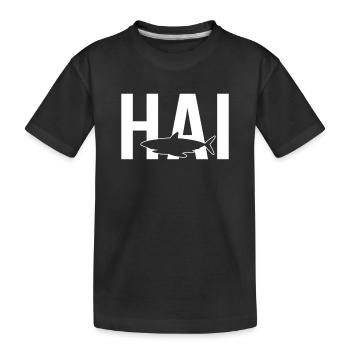 Hai - Kinder Premium Bio T-Shirt - Schwarz - Vorne